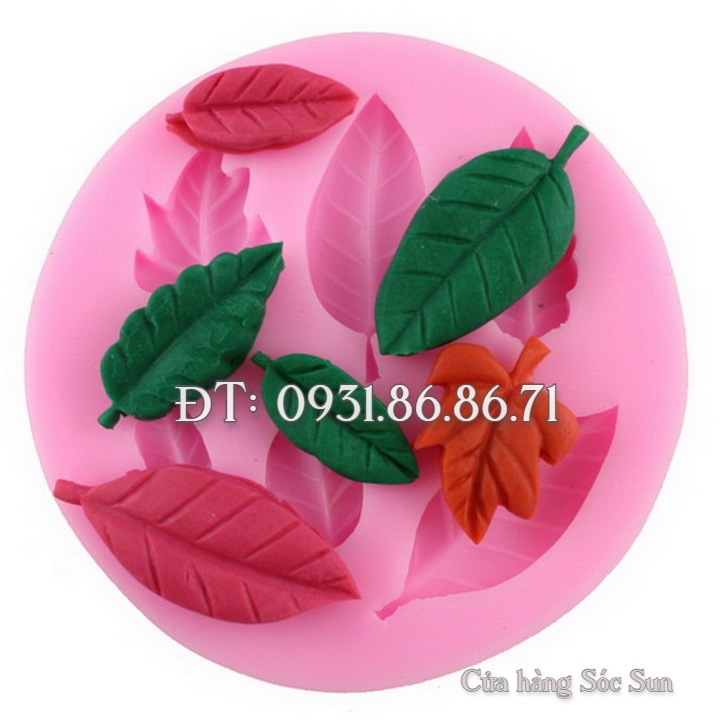 Khuôn silicon 6 lá hoa hồng - Mã số 1466