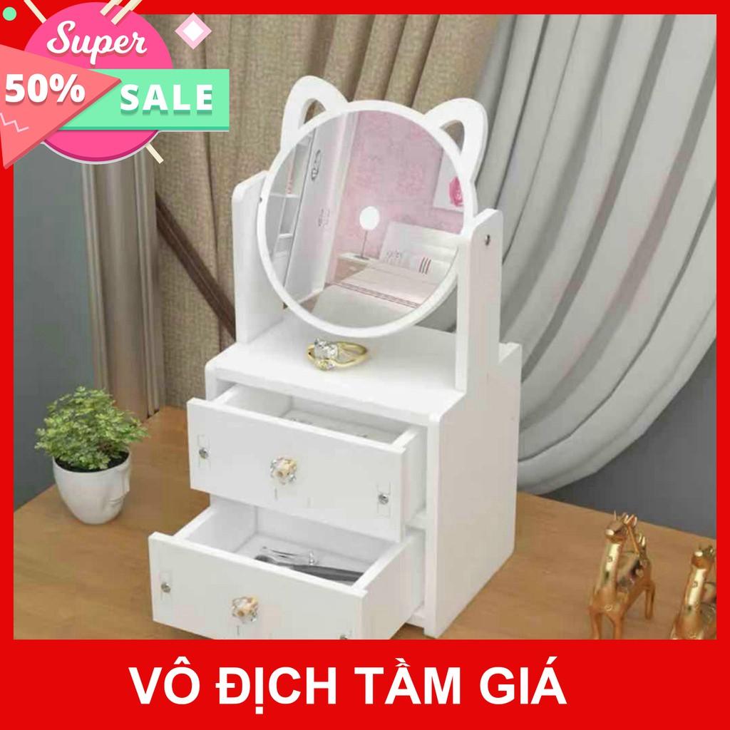 ️Kệ Mỹ Phẩm️ Mini, Kệ Để Đồ điểm trang có Kèm Gương Tai Mèo Dễ Thương