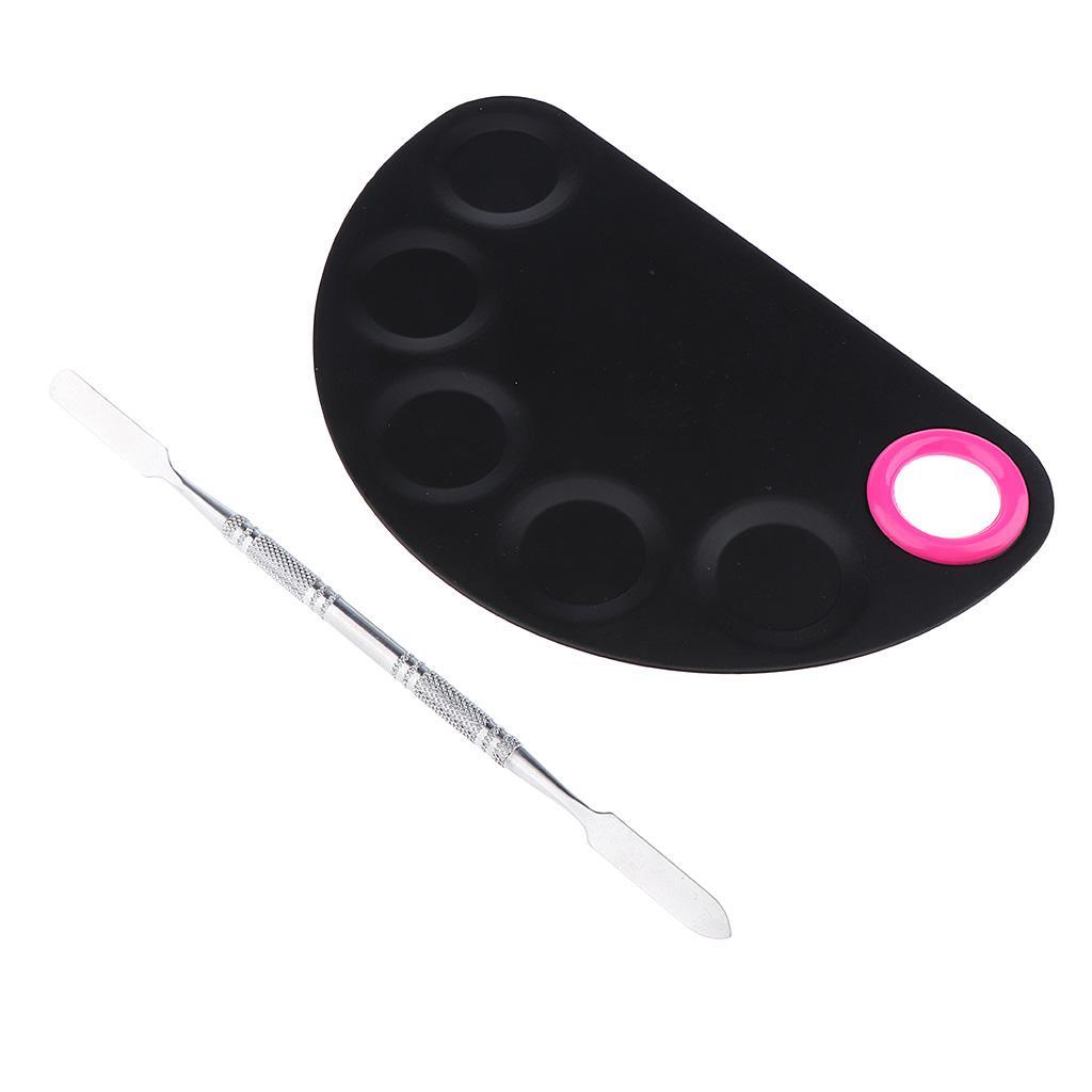 Pro Cosmetic Makeup Palette&Spatula Kit Portable Foundation Mixing DIY Tool