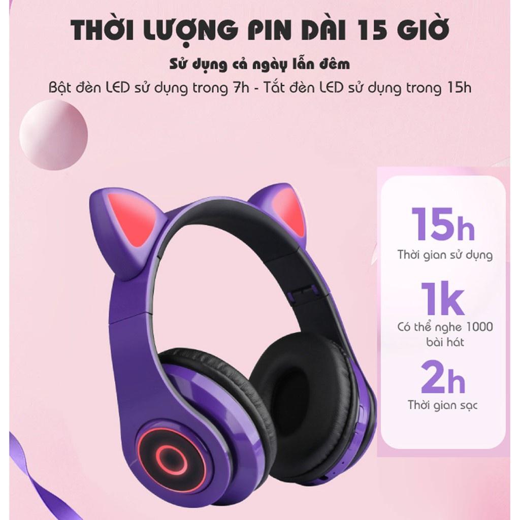 Tai Nghe Mèo Bluetooth B39M, Chụp Tai có Micro đàm thoại Dễ Thương - TN03