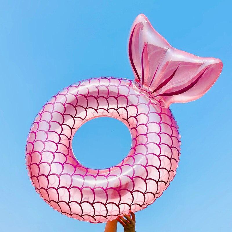 110 # xanh hồng Tựa lưng nàng tiên cá Vòng bơi bơm hơi Vòng bơi dành cho người lớn Vòng bơi nổi Hồ bơi bên bãi biển Đồ chơi bên bãi biển