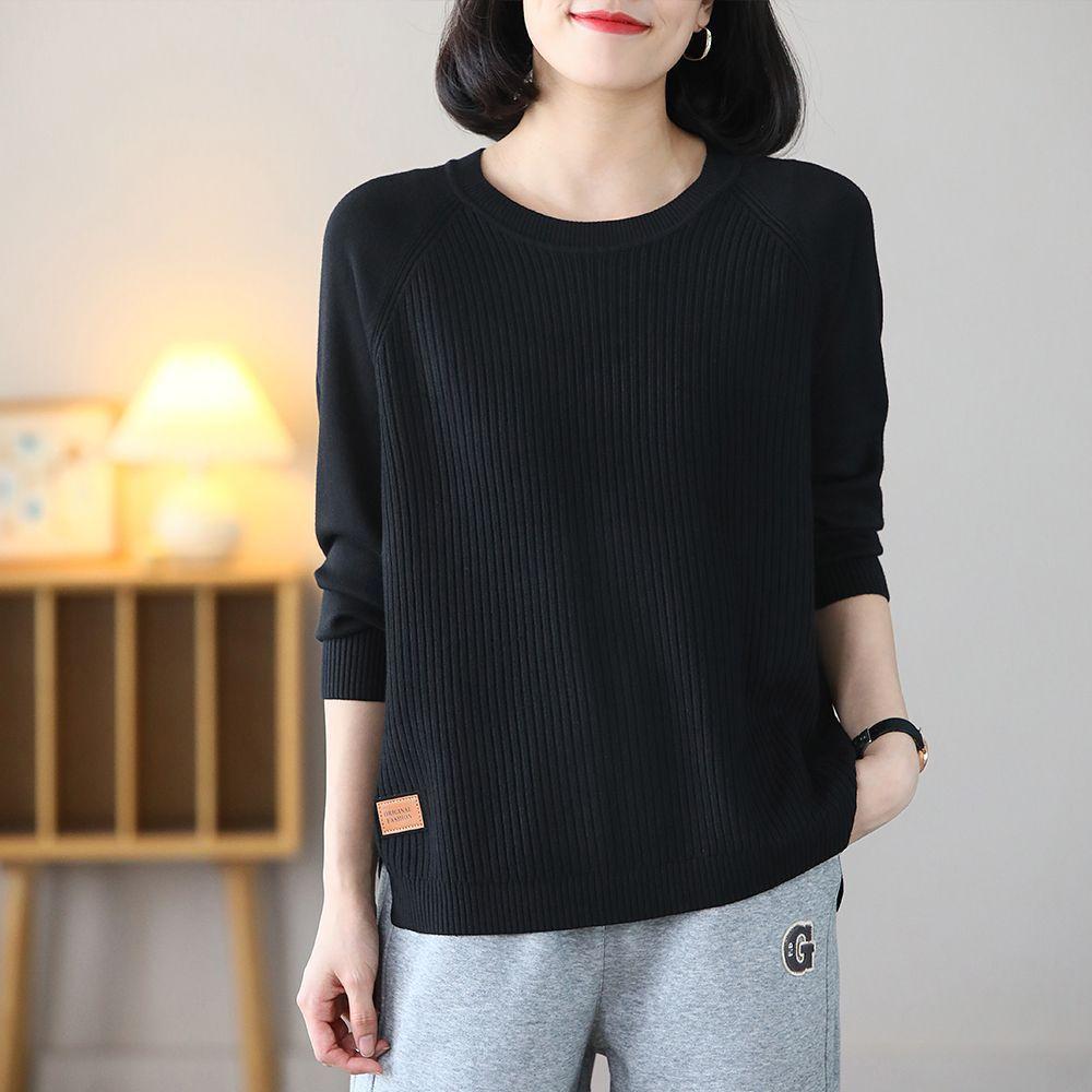 Áo len nữ cổ tròn suông dáng thụng chất len mềm mịn kiểu dáng basic thanh lịch mã VAA0488