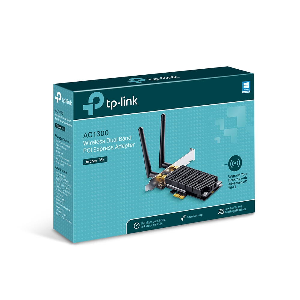 CARD THU WiFi Băng Tần Kép PCI Express AC1300 TP-LINK Archer T6E - Hàng Chính Hãng