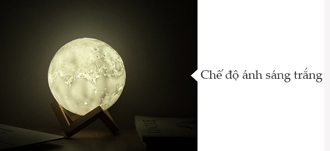 Đèn ngủ không dây mặt trăng 3D sạc USB