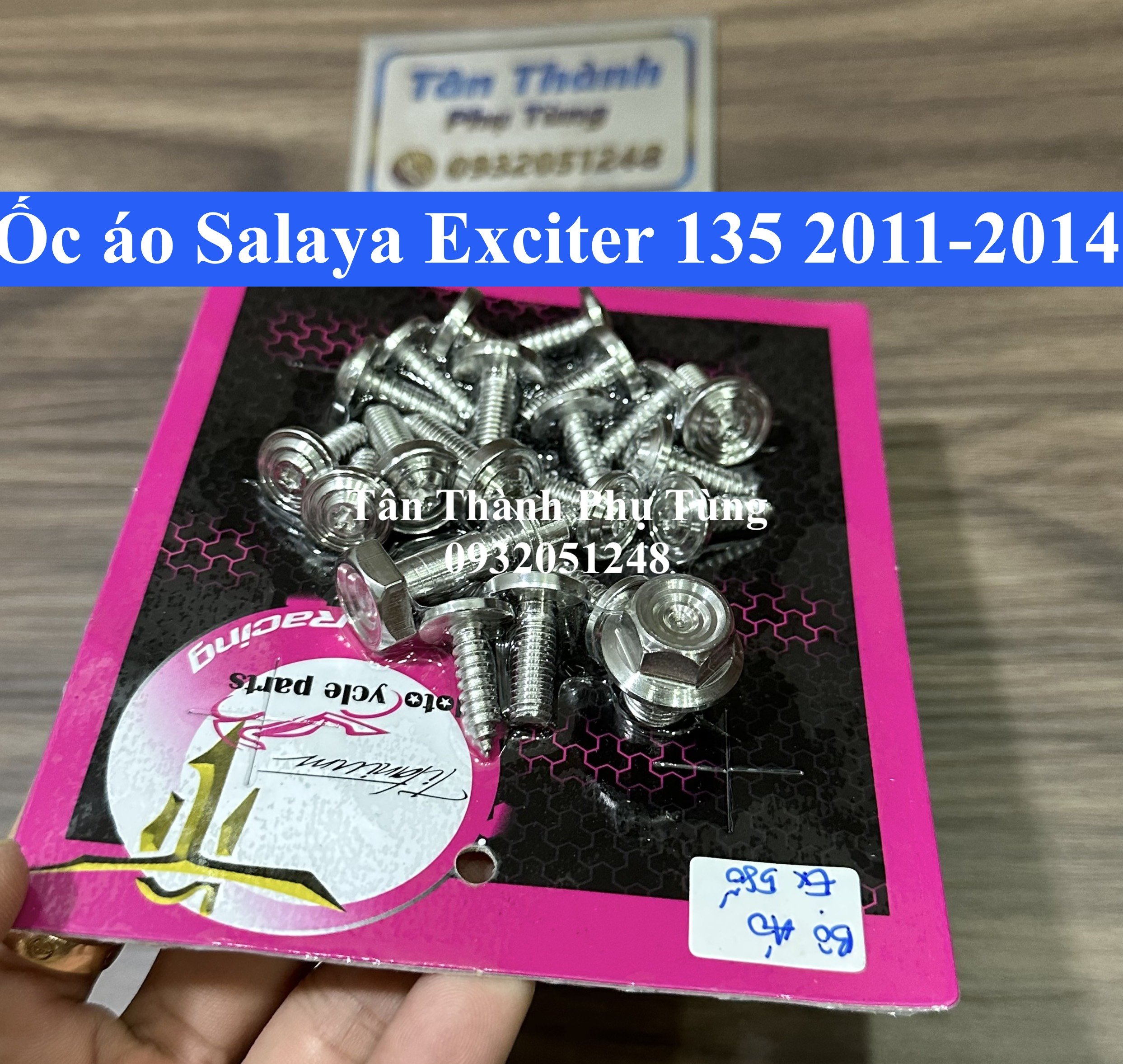 Bộ ốc áo Salaya dành cho Exciter 135 2011-2014 mẫu đầu Thái