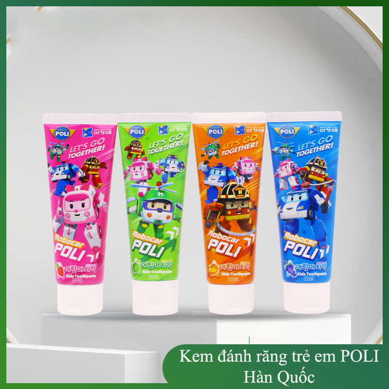 Kem đánh răng trẻ em Poli Kids Toothpaste cho trẻ từ 2-12 tuổi Hàn Quốc 80g