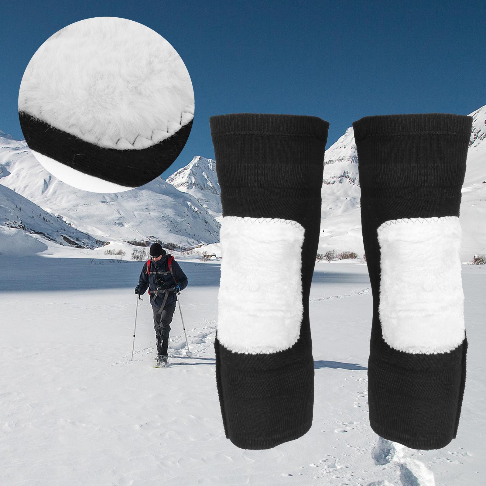 1 Pair Cotton Warm Knee Pads Thicken Lined Knee Warmers Knee Joint Support Pads Protection Gear Leg Compression Sleeves for Men Women Motorcycle Ski
