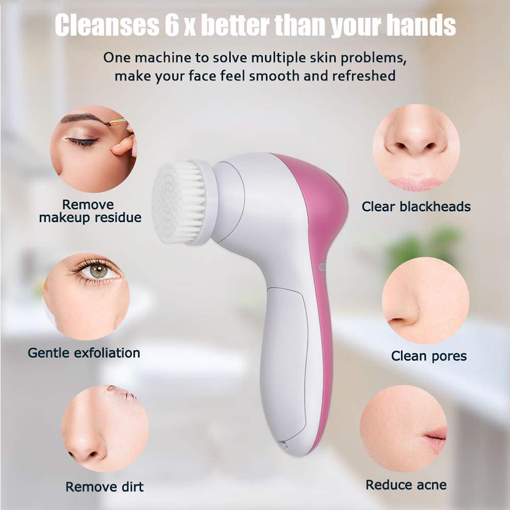 5 Trong 1 Mặt Làm Sạch Bàn Chải Silicone Bàn Chải Trên Khuôn Mặt Làm Sạch Sâu Lỗ Chân Lông Massage Mặt Chăm Sóc Da Không Thấm Nước Bàn Chải Trên Khuôn Mặt