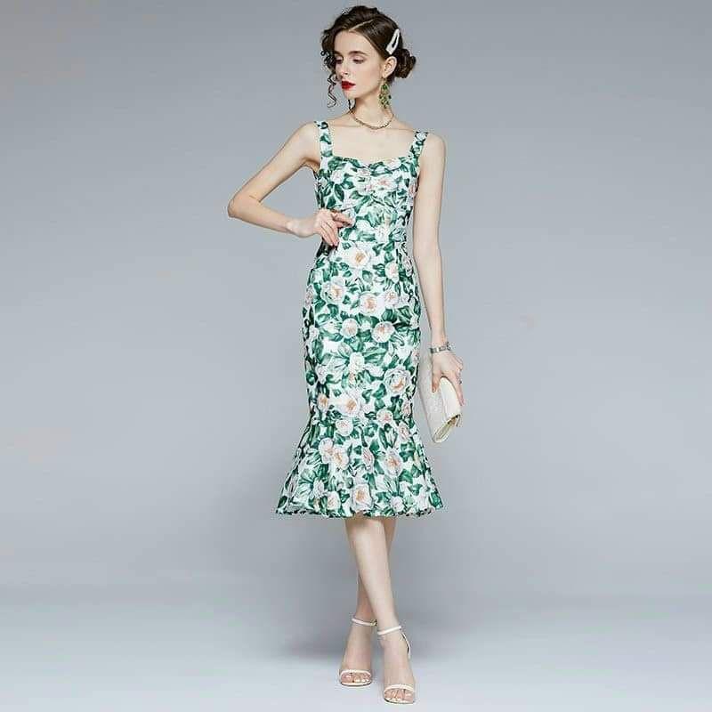 HÀNG NHẬP - ĐẦM BODY LỤA ĐUÔI CÁ 2 DÂY