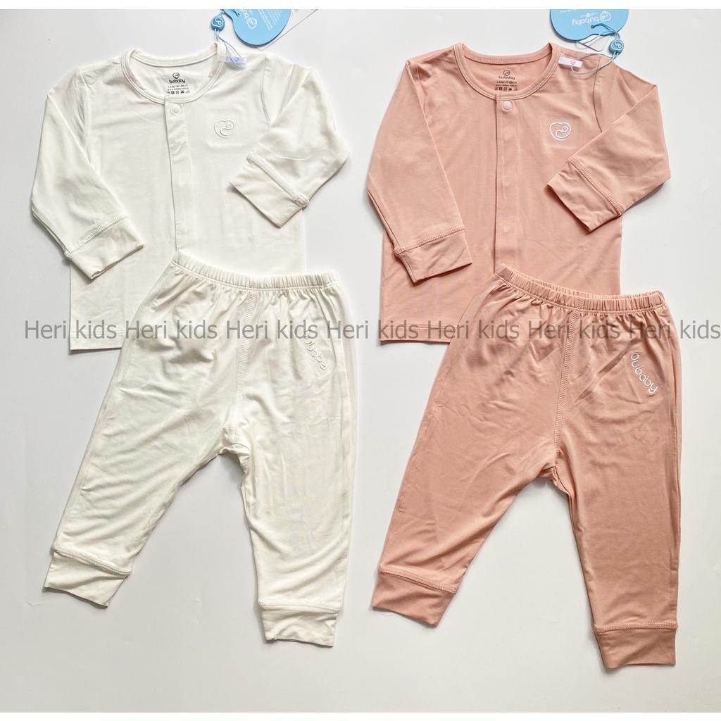 Bộ dài tay cài giữa sợi tre bambus BU cho bé 0m - 9m