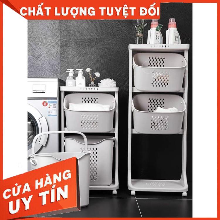 Rổ đựng quần áo 3 tầng có bánh xe