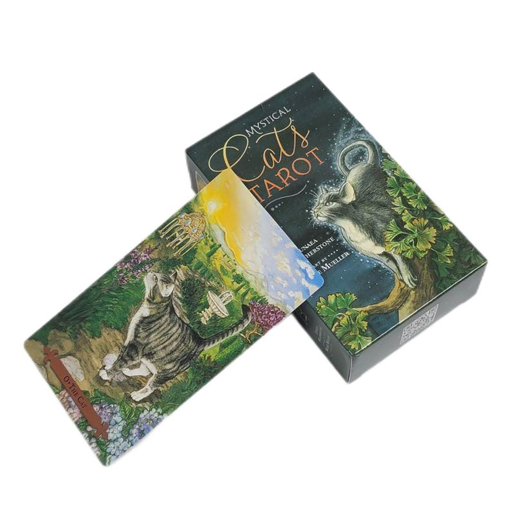 [Size Gốc] Bộ Bài Mystical Cats Tarot 78 Lá Bài 7x12 Cm Tặng Đá Thanh Tẩy