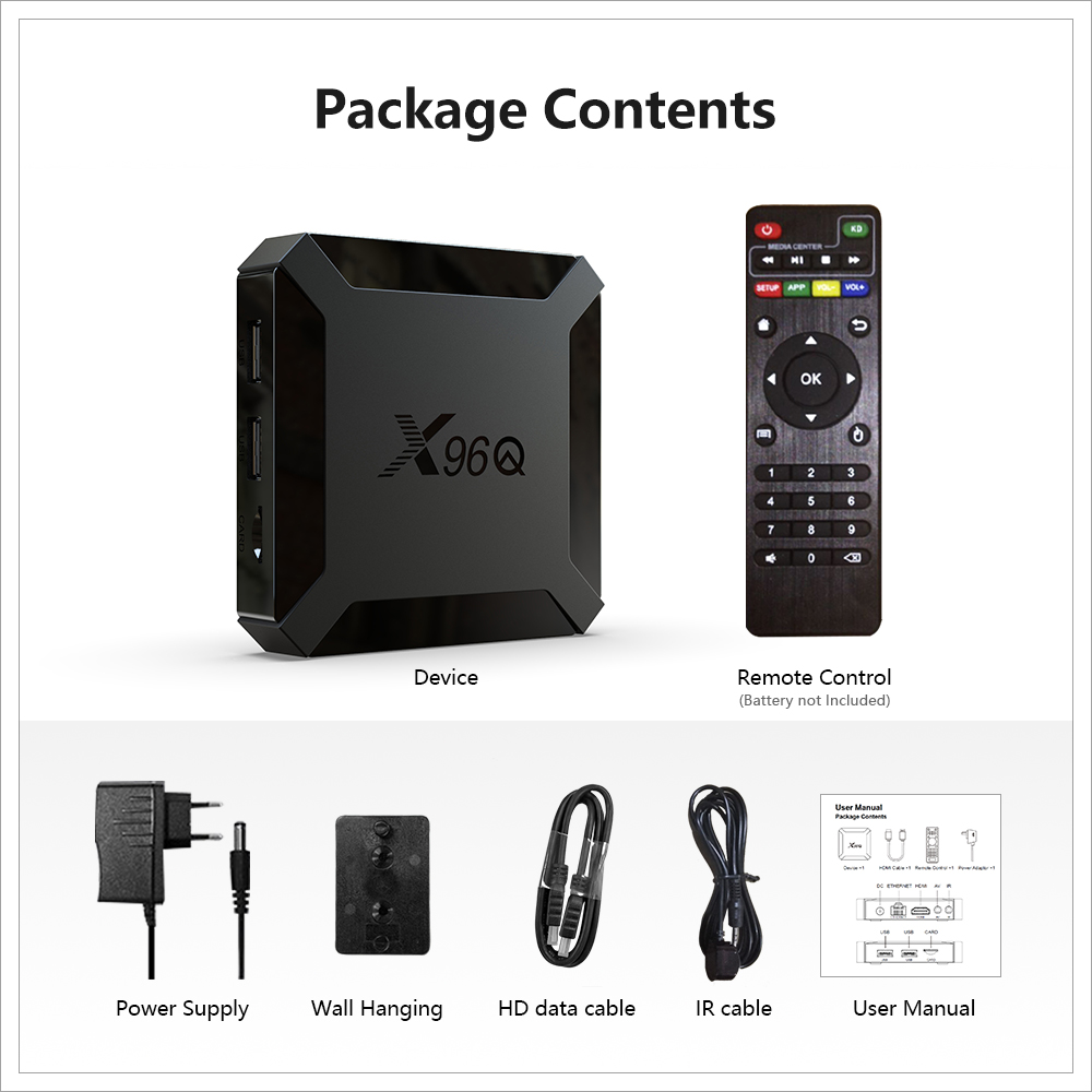 Đầu android TV box X96Q TV Box Android 10.0 Allwinner H313 ram 2gb rom 16gb Support 4K 3D Media Player