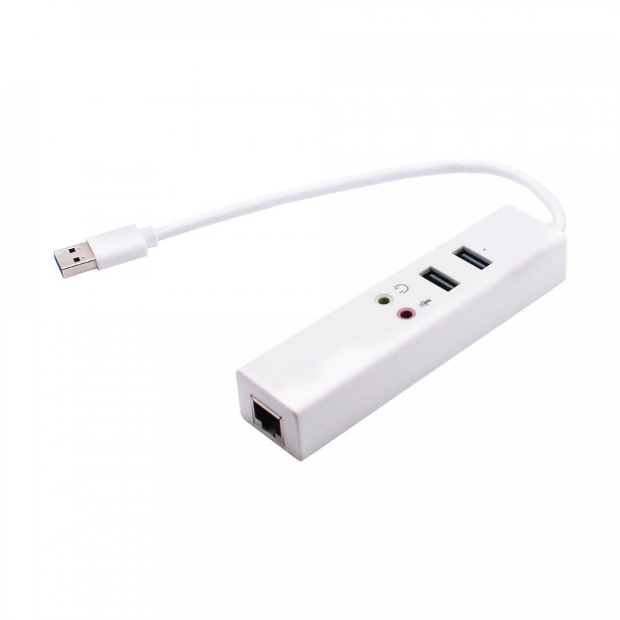 Hub Đa Năng Chia 2 Cổng USB 2.0 + Card Âm Thanh + Lan RJ45 AZONE