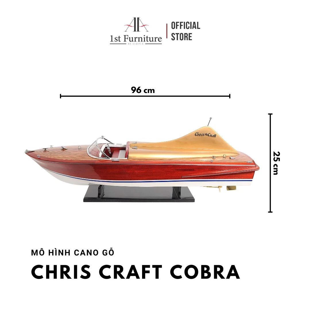 Mô hình Cano CHRIS CRAFT COBRA cao cấp, mô hình gỗ tự nhiên, làm quà tặng sang trọng 1st FURNITURE