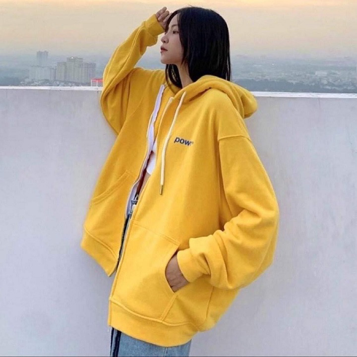 Áo hoodie In Hình POWER unisex, dành cho nam nữ chất nỉ dầy dặn có dây kéo Form Rộng Ulzzang 5 Màu