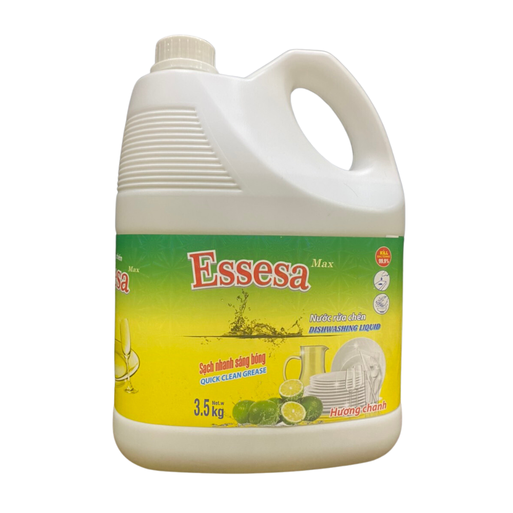 Nước rửa chén Essesa Max hương chanh chiết xuất 100% thiên nhiên, sạch nhanh sáng bóng 3.5kg