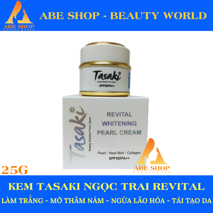 KEM TASAKI NGỌC TRAI - COLLAGEN - YẾN - REVITAL WHITENING PEARL CREAM 20G