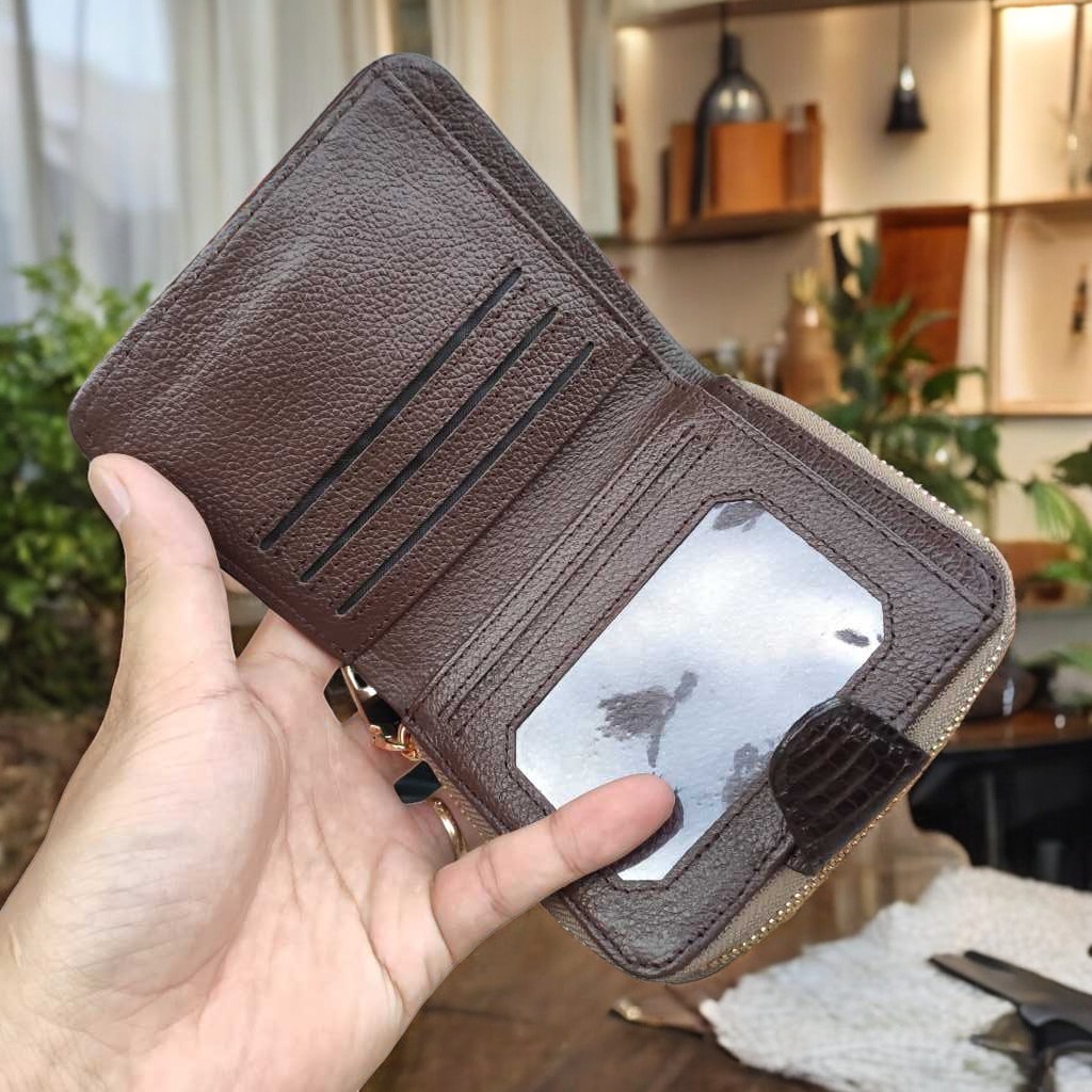 Ví nữ mini Da bụng cá sấu màu nâu đẹp nhẹ nhàng!