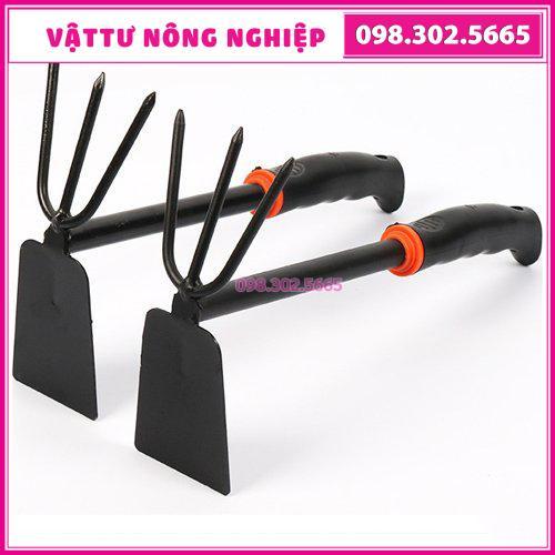 Bộ 2 dụng cụ làm vườn gồm XẺNG, CUỐC CÀO SỚI ĐẤT 2 trong 1 CÁN CAO SU dài 30cm tiện dụng