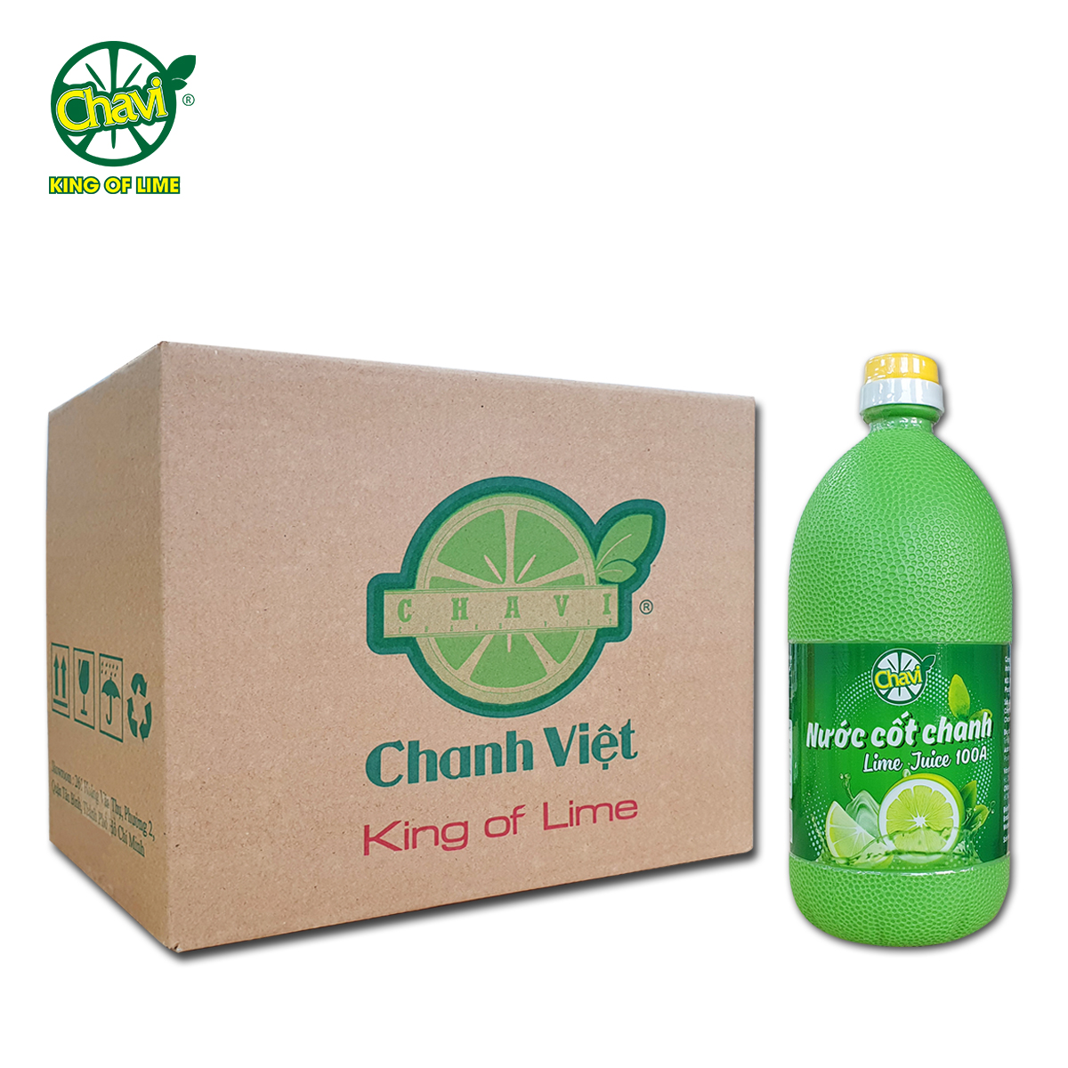 Chavi - Nước cốt chanh 100A (Thùng 6 chai)