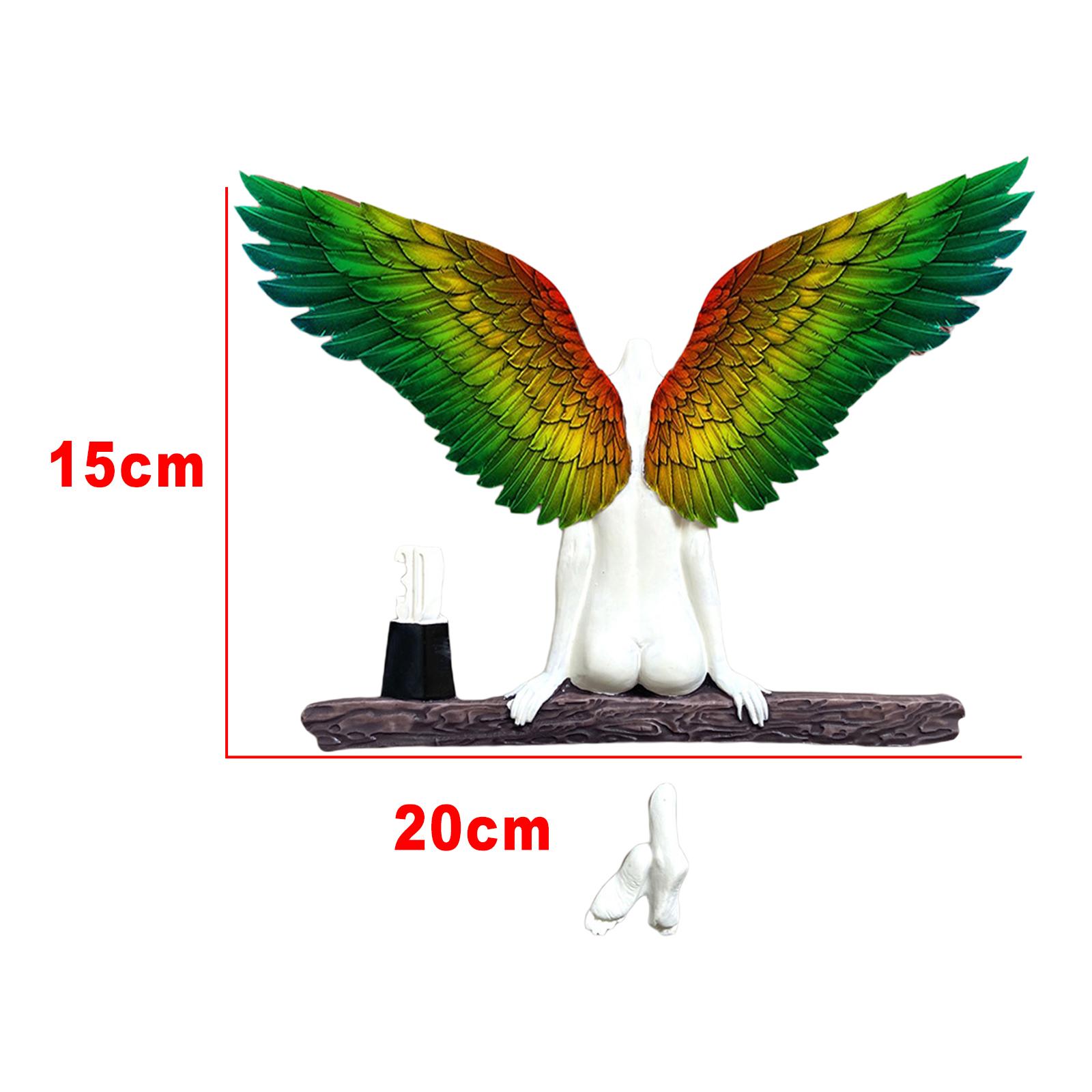Resin Angel Wings Statues Art Wall Decor DIY Figurines Coffee Decor