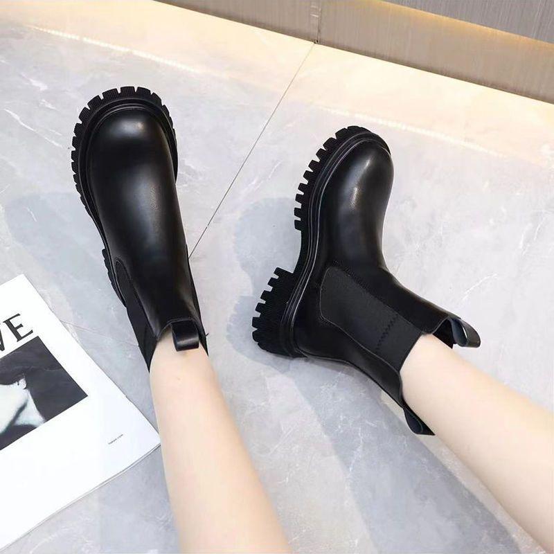 Giày Bốt Martin Da Thật Đế Dày Cổ Thấp Thời Trang Thu Đông 2022 Cho Nữ