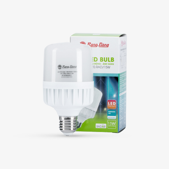 Combo 4 Bóng đèn LED Bulb Cảm Biến Model: TR70 15W.RAD Ánh sáng Trắng