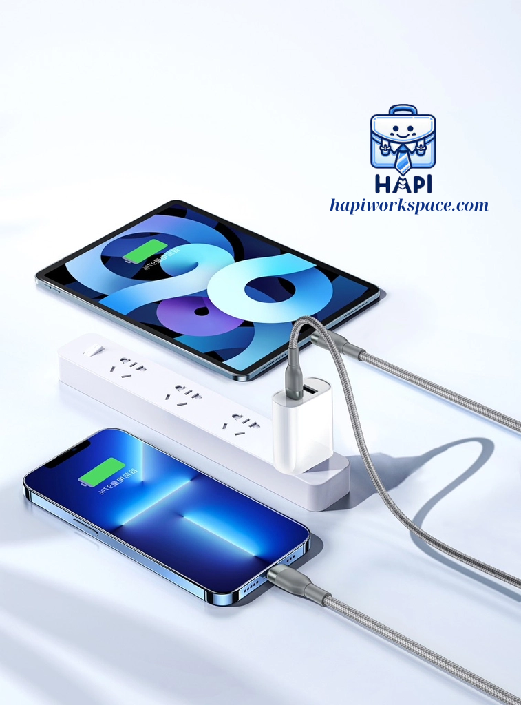 Cáp sạc hàng chính hãng WiWU Concise 3-in-1 100W WI-C033, combo 3 cáp, bọc dù