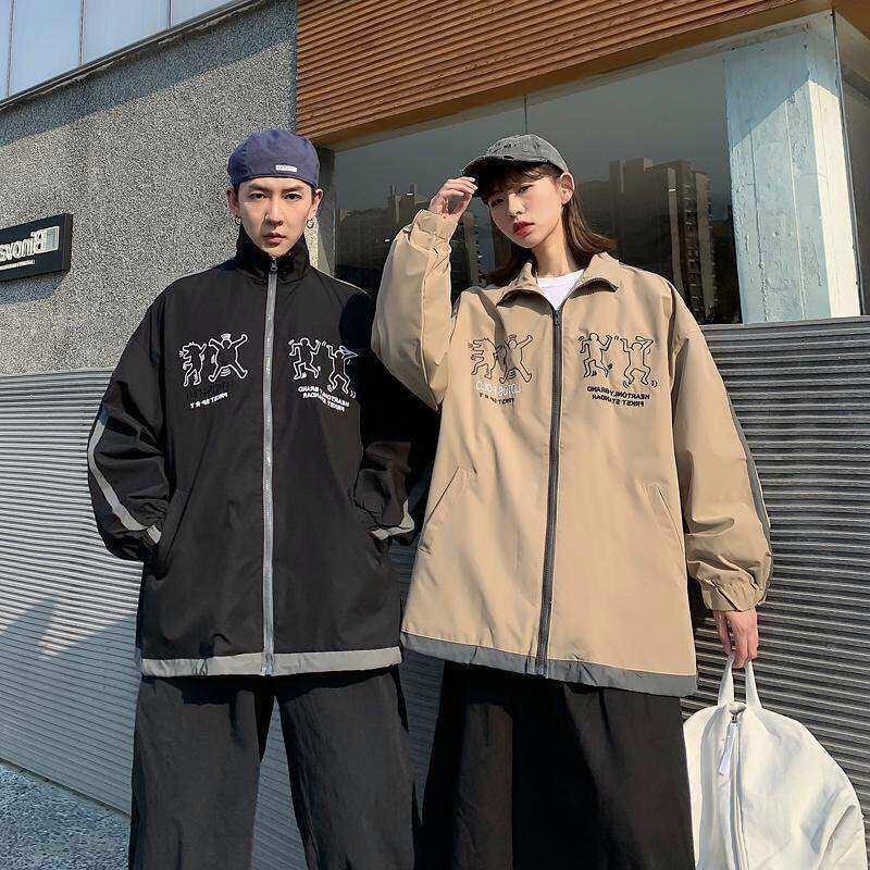 Áo Khoác Dù 2 Lớp In Hình Cute - Gió Bomber Jackets Có Khóa Kéo Zip - Unisex Nam Nữ Cặp Đôi, áo khoác dù cặp, áo khoác đôi