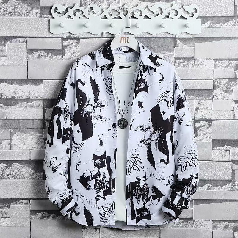 Áo Sơ Mi Nam Dài Tay Họa Tiết Độc Đáo Thời Trang