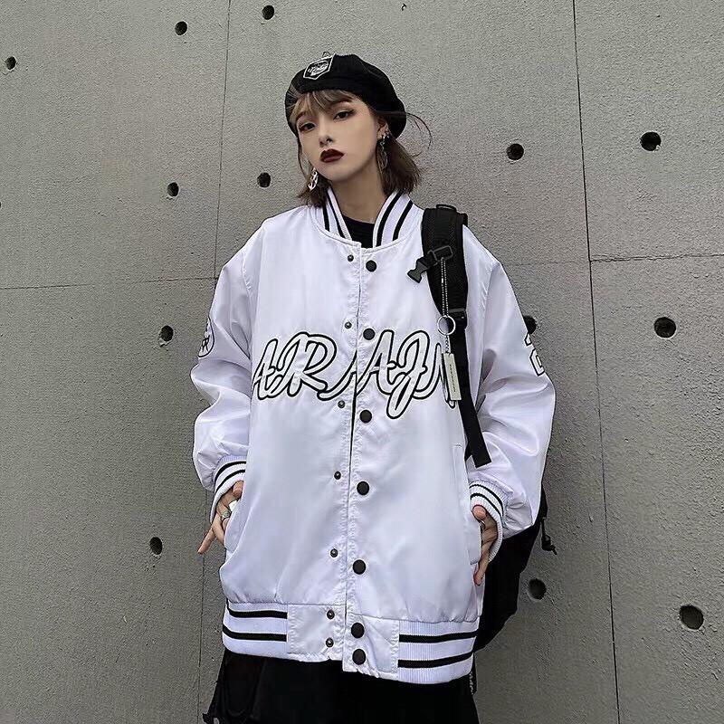 Áo khoác bomber dù unisex form rộng 2 lớp