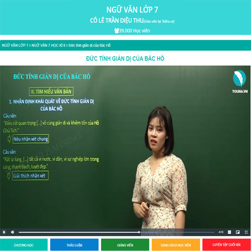 Khóa học NGỮ VĂN LỚP 7 cô Diệu Thu - 09 tháng