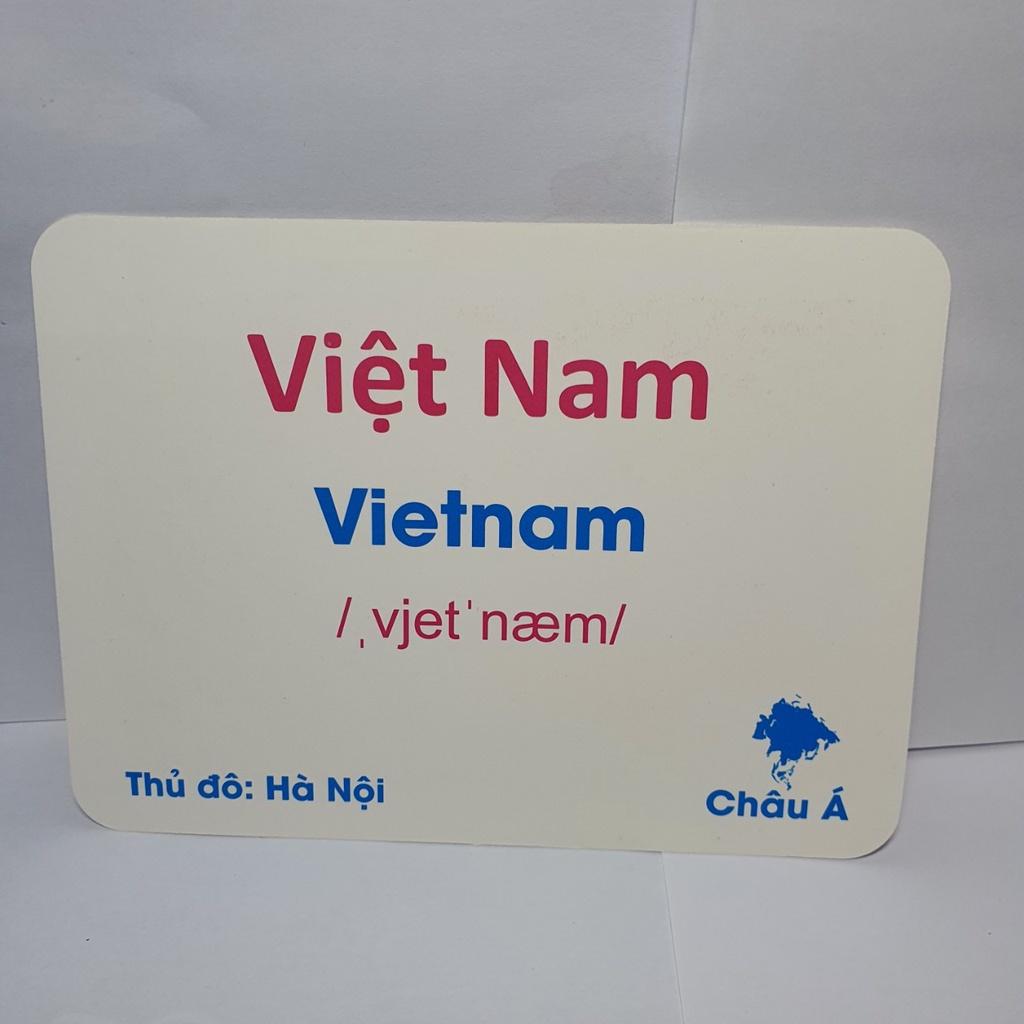 Flashcard Cờ Các Nước Song Ngữ 175 Quốc Gia Cho Bé Vừa Học Mà Chơi