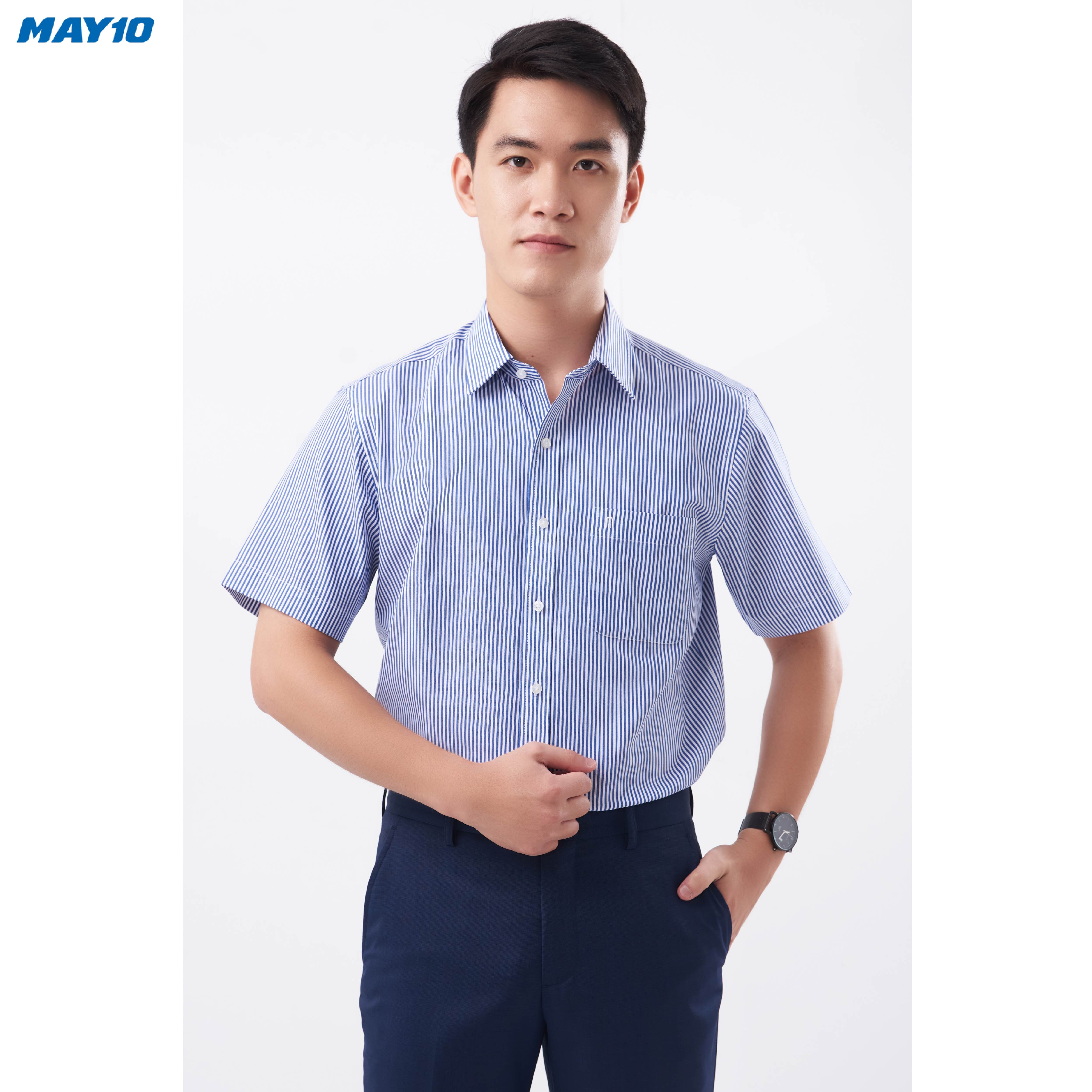 Áo sơ mi nam cộc tay May 10 form Regular mã 010121029 226