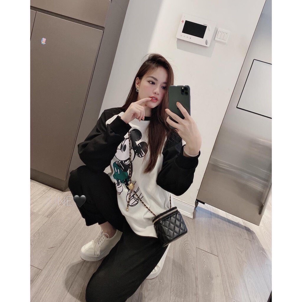Bộ Thu Đông Nữ Dài Tay Chất Đẹp hình micky siêu xinh