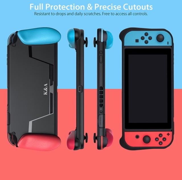 Ốp grip bảo vệ máy, tay cầm, đựng thẻ game hãng K&amp;A cho máy Nintendo Switch