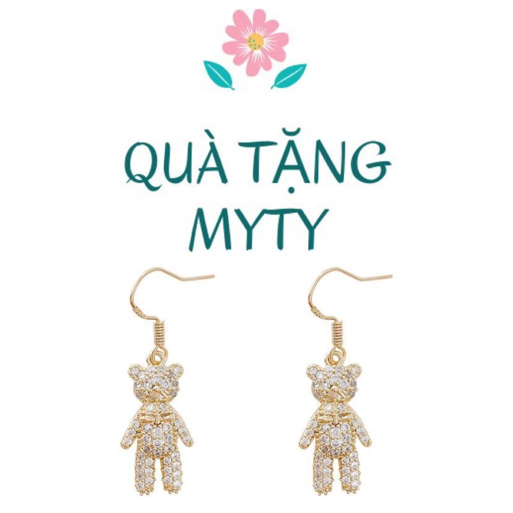 Hoa Tai Nữ Hình Gấu Kute Đính Đá Cao Cấp, Quà Tặng Bạn Gái, BT09
