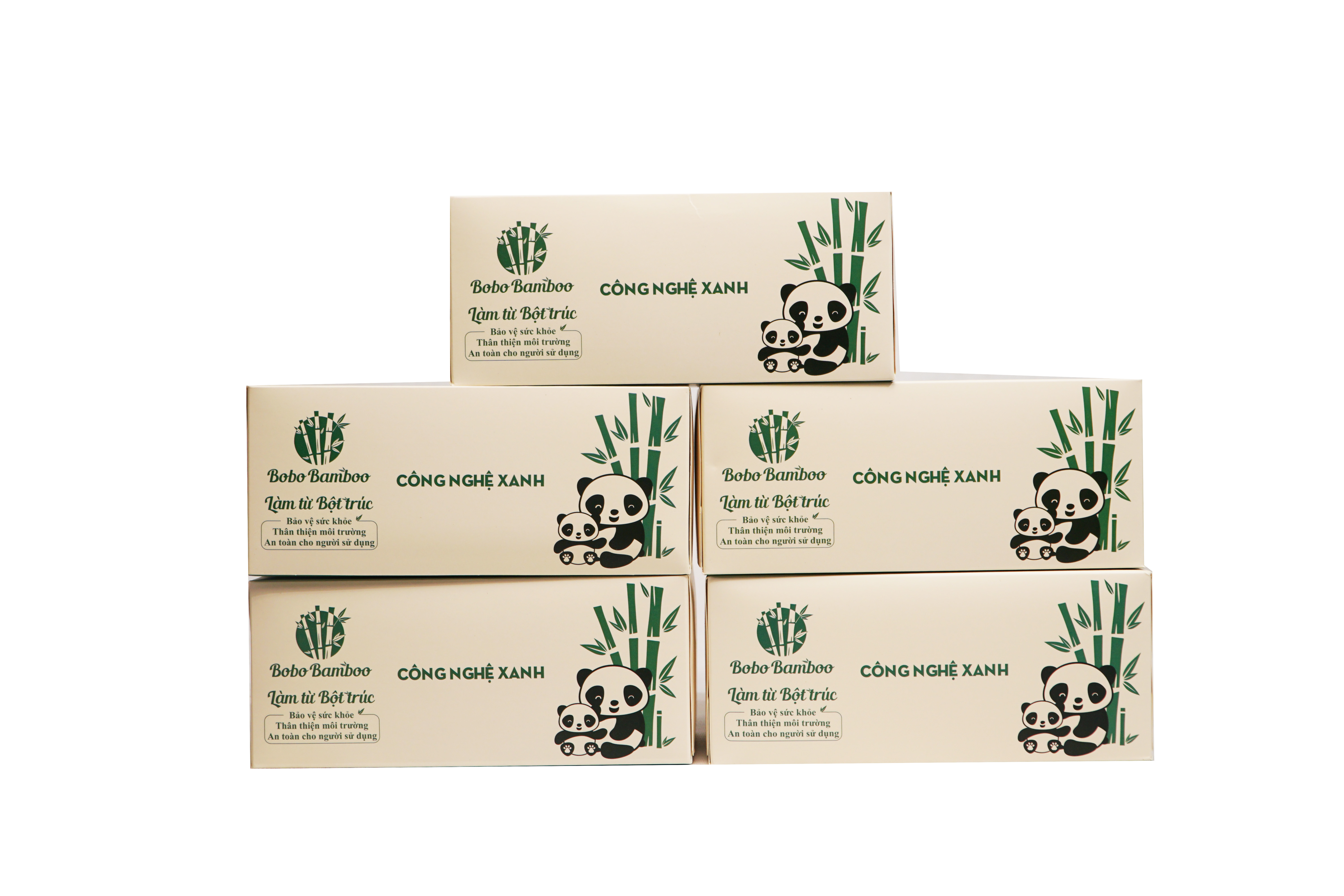 01 Hộp Giấy Gấu Trúc BOBO BAMBOO Cao Cấp 180 tờ Siêu Dai, Hàng Chính Hãng