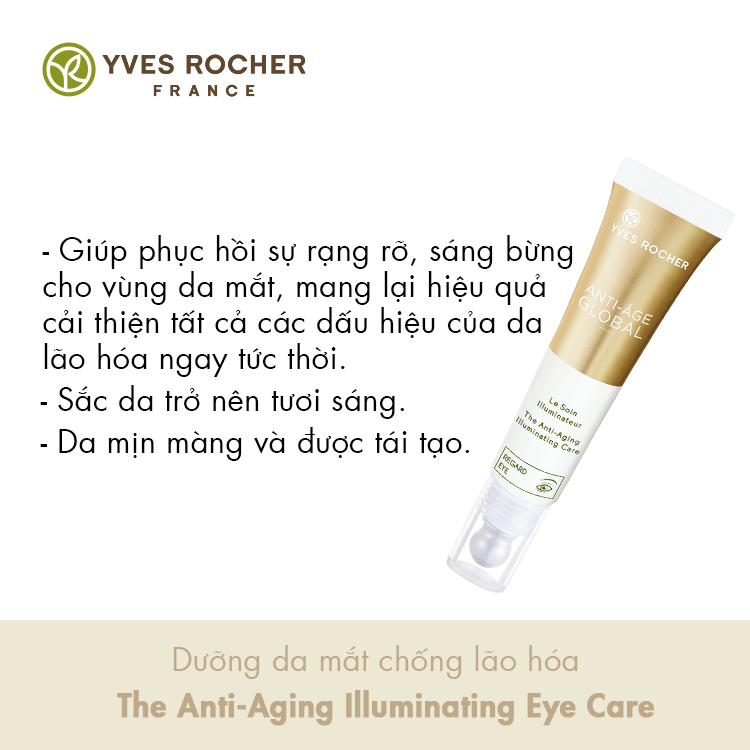 Dưỡng Da Mắt Chống Lão Hóa Yves Rocher The Anti-Aging Illuminating Eye Care 15ml