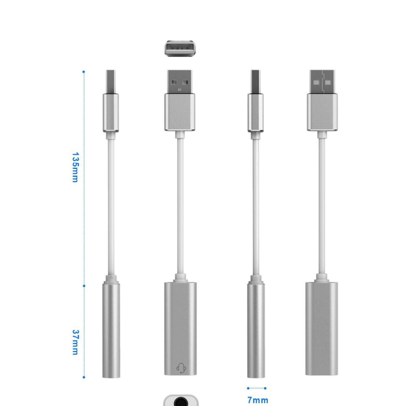 USB Sound Card 3.5mm Interface for Microphone Headphone Computer
