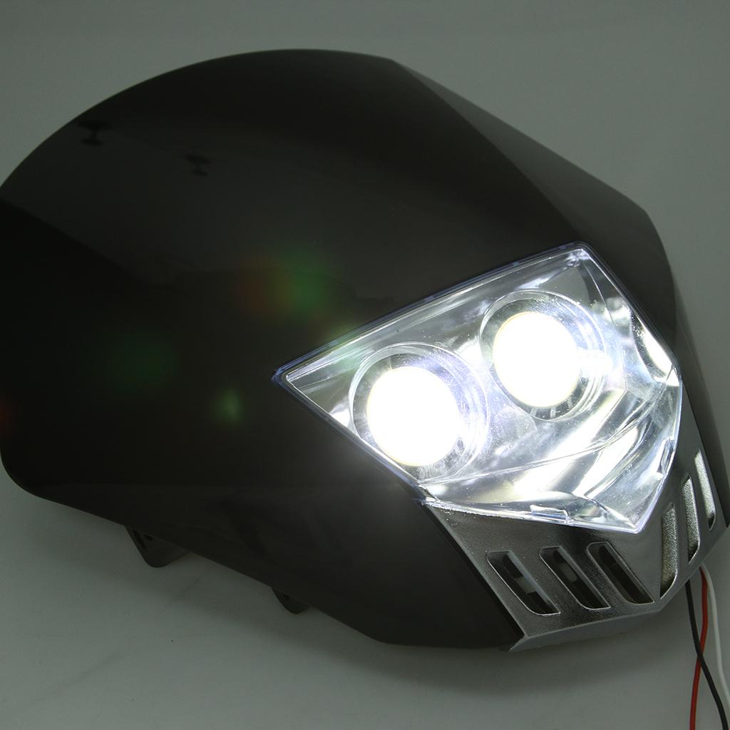 Universal Motorcycle LED Headlight Assembly for  Dirt Bike Black