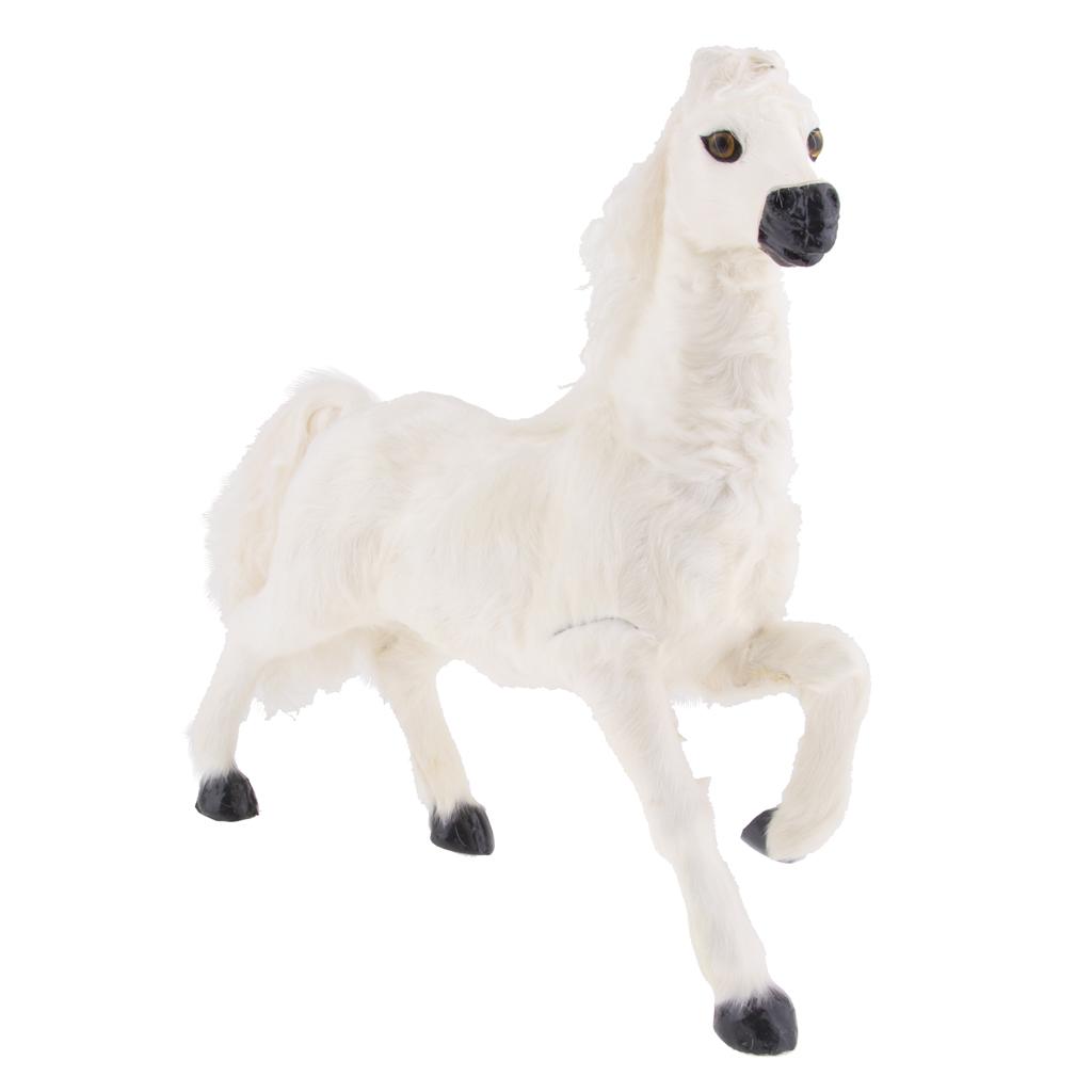 Simulation Animal 12'' White Horse Model Figure Kids Toy Home Garden Decor