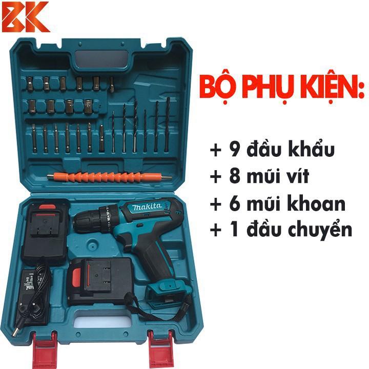 MÁY KHOAN PIN MAKITA 24V CHUẨN 5 CELL - 3 CHỨC NĂNG - CÓ BÚA