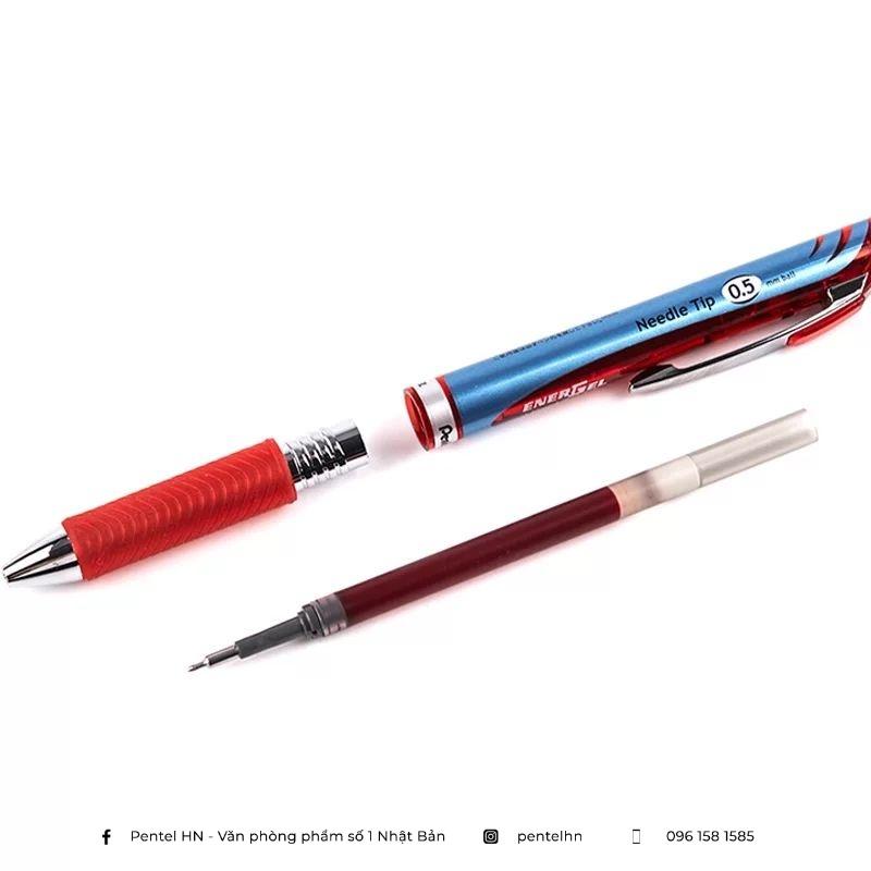 Ruột Bút Ký Mực Gel Pentel LRN5 Ngòi 0.5mm | 3 Màu Mực Xanh/ Đen/ Đỏ | Thay Mọi Loại Bút Gel Của Pentel | HSD Dài Lâu