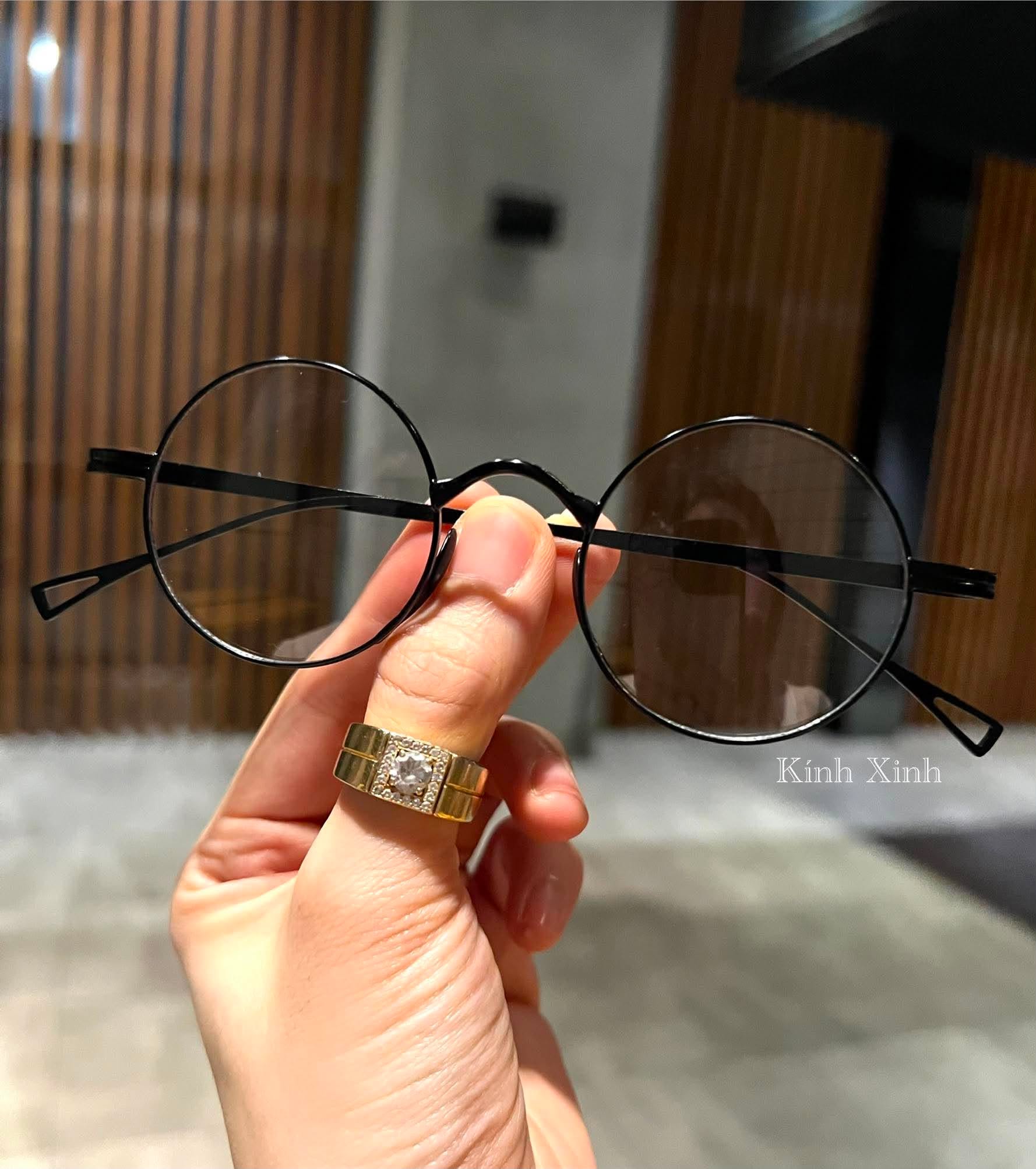 Kính mắt thời trang dáng tròn xoe mini phong cách Harry Porter