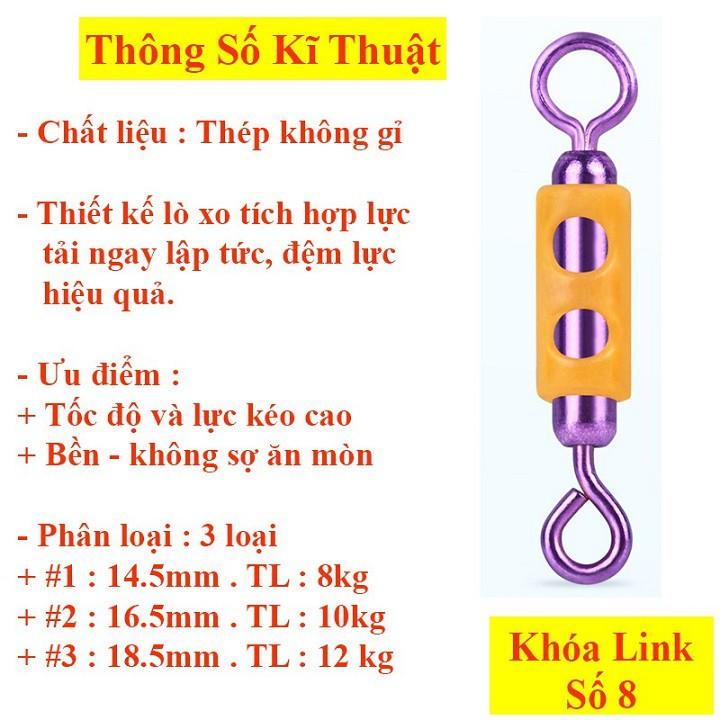 Sét 5 Khóa Link Ma ní Buộc Trục Câu Đài Câu Đơn Chống Xoắn Cao Cấp PK40