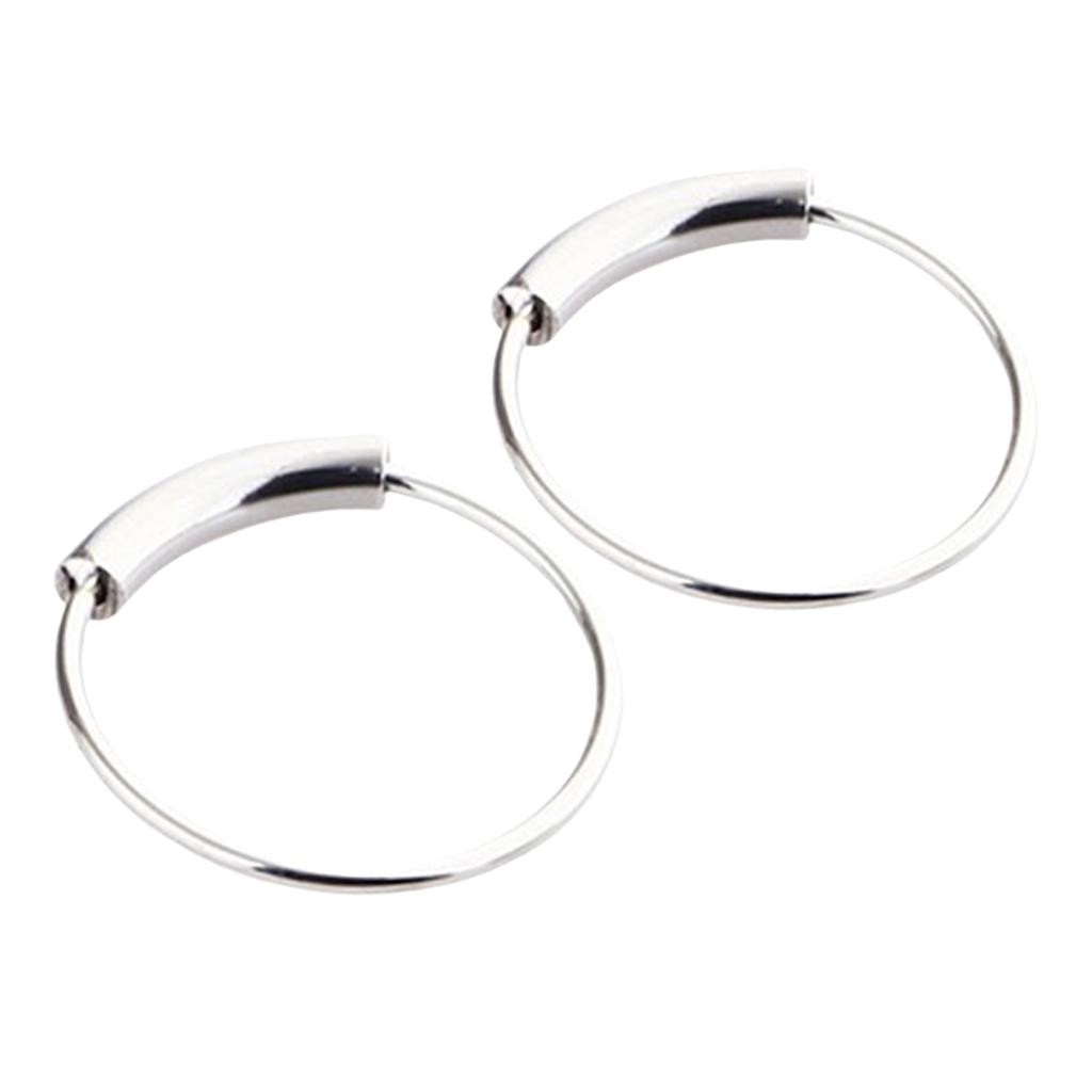 2pcs Nose Ring Nose Hoop Tragus Helix Ear Piercing Steel Ring 6mm Silver