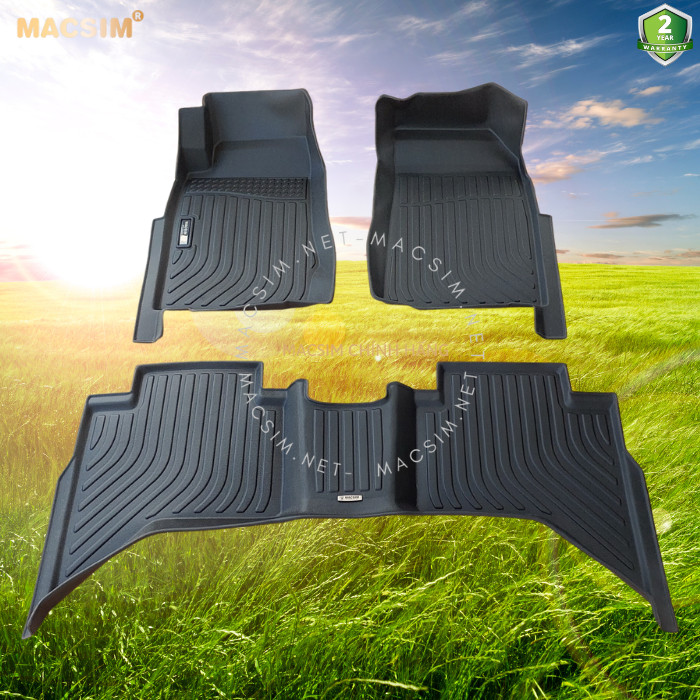 Thảm lót sàn xe ô tô Isuzu D-max 2015-2020 Nhãn hiệu Macsim chất liệu nhựa TPE cao cấp màu đen