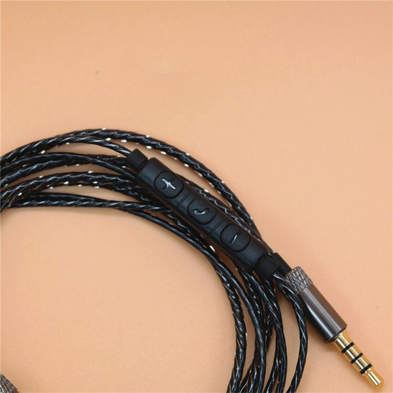 Dây cáp tai nghe sửa chữa nâng cấp thủ công có ba nút ổ cắm 3.5mm